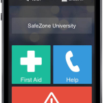The Safe Zone app demonstrated on an iPhone