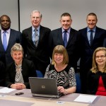 The NSI Services Auditor Team - Back Row Left to Right: Vernon Erekosima, Ian Sanderson, Trevor Underdown, Al Kyte and Neil Ohren. Front Row Left to Right: Clare Crump, Jo Fox, Margaret Durr (Head of Field Operations – Services) and Suvi Foy