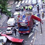 The devastating aftermath of the terrorist attacks in London on 7 July 2005