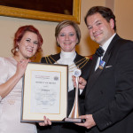 Left to Right: Zoe Brown, Dr Christine Rigden (Sheriff of The City of London) and Stuart Seymour CSyP (Master of The Worshipful Company of Security Professionals 2015-2016)