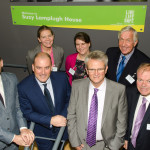 Front Row (Left to Right): John Broady (CEO, SoloProtect), Craig Swallow (managing director, SoloProtect), Dennis Mason (president, SoloProtect) and Clive Betts (MP for Sheffield South East). Back Row (Left to Right): Lara Wilks-Sloan (commercial manager, The Suzy Lamplugh Trust), Rachel Griffin (director, The Suzy Lamplugh Trust) and Sir Keith Povey (president of the BSIA)