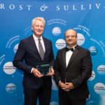 Peter Hallberg of Siemens Building Technologies Division (left) accepts the award from Aroop Zutshi, global president and managing partner at Frost & Sullivan