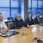 Prime Minister Theresa May holds counter-terrorism discussions with senior police officers at Govan Police Station in Glasgow