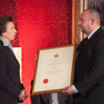 Her Royal Highness The Princess Royal presents Mark Barber of Securitas with his Highly Commended certificate